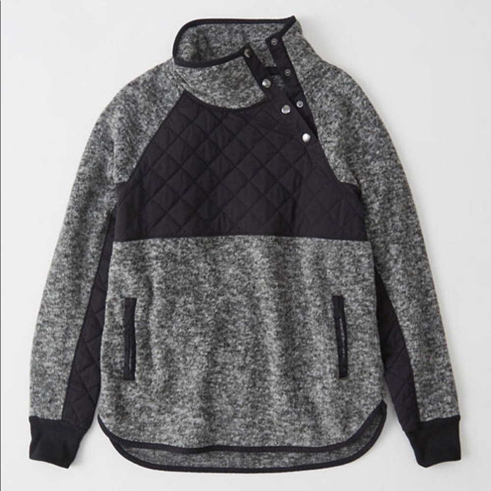 A&F Asymmetrical Snap-up Fleece Popover